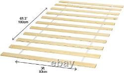 Cadre de lit en bois massif blanc pour lit simple 4ft, double ou king size avec matelas en pin.