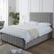 Cadre De Lit En Velours Pelucheux Matelassé De Manoir De Luxe Avec Rangement Et Matelas