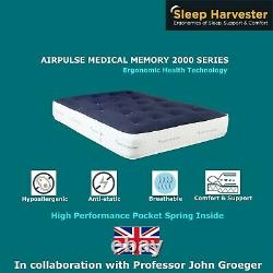 Luxe Bamboo Medical Memory Pocket Spring Mattress 3ft Double 4ft6 King 5ft 6ft