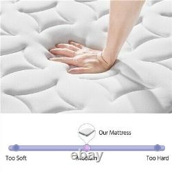 Matelas Double 4ft6 Pocket Sprung Matelas Orthopédique Medium Firm Gris