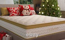 Matelas King 5FT 10 pouces en mousse à mémoire de gel et ressorts ensachés hybride, fermeté moyenne.