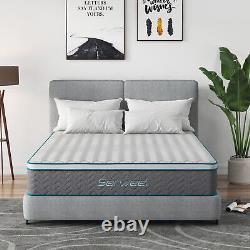 Matelas King 5 pieds à ressorts ensachés et mousse à mémoire de gel de type hybride