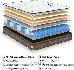 Matelas King Inofia, matelas en mousse à mémoire de 12 pouces avec ressorts ensachés stellaires, K