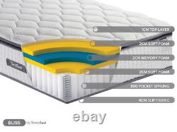 Matelas SleepSoul Bliss 800 Moyenne Mousse Mémoire Enroulé 32cm D'épaisseur