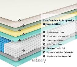 Matelas à ressorts en mousse à mémoire de forme de luxe de poche en taille 3ft 4ft 5ft 6ft King Size