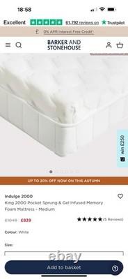 Matelas à ressorts ensachés et en mousse à mémoire de forme infusée de gel King 2000