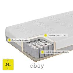 Matelas à ressorts ensachés hybride en mousse viscoélastique Dormeo Options, fermeté moyenne, taille King