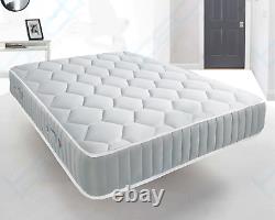 Matelas de luxe à ressorts matelassé en mousse à mémoire de forme, 3ft Simple, 4ft6 Double, 5ft King, 6ft King