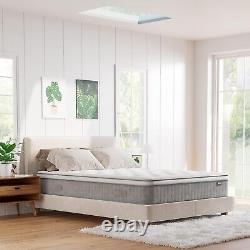 Matelas double 4FT6, 10 pouces en mousse à mémoire de gel à poches de fermeté moyenne pour lit double.