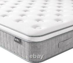 Matelas double 4FT6, 10 pouces en mousse à mémoire de gel à poches de fermeté moyenne pour lit double.