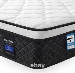 Matelas double 4FT6 Inofia-COOLMAX en mousse à mémoire de gel et ressorts ensachés de 10,3 pouces