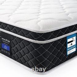 Matelas double Inofia, matelas à ressorts ensachés en mousse à mémoire de forme COOLMAX Gel