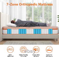 Matelas double TeQsli 4FT6, 10 pouces en mousse à mémoire de gel 7 zones orthopédique double cm