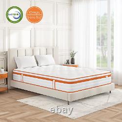 Matelas double TeQsli 4FT6, 10 pouces en mousse à mémoire de gel 7 zones orthopédique double cm