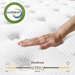 Matelas double Vesgantti 4FT6 à ressorts ensachés en mousse à mémoire