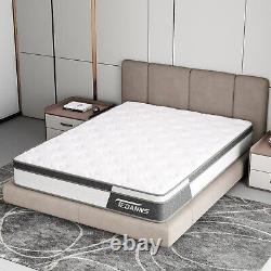 Matelas double hybride à ressorts ensachés, en mousse à mémoire de forme et gel, fermeté moyenne de 4FT6.