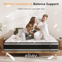 Matelas double/king en mousse à mémoire hybride avec ressorts ensachés de 26/28/30/31/34CM.