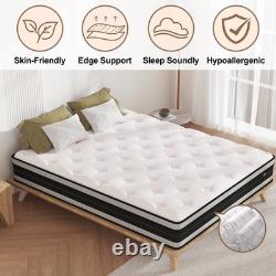 Matelas double/king en mousse à mémoire hybride avec ressorts ensachés de 26/28/30/31/34CM.