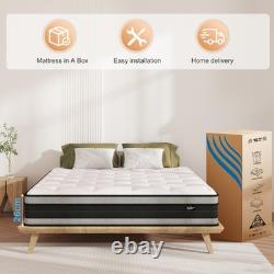 Matelas double/king en mousse à mémoire hybride avec ressorts ensachés de 26/28/30/31/34CM.