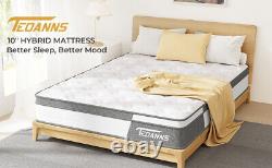 Matelas en mousse à mémoire 10 Double Ferme Moyen Enroulé 5 Zones à Ressorts ensachés