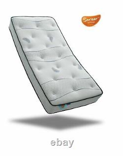 Matelas en mousse à mémoire de forme à ressorts ensachés Sareer Cool Blue 1000, 3FT, 4FT, 4FT6, 5FT