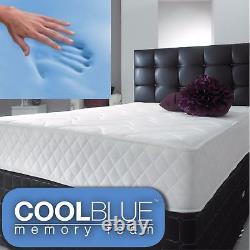 Matelas en mousse à mémoire de forme bleu luxueux avec 1500 ressorts ensachés - TOUTES LES TAILLES