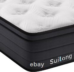 Matelas hybride Suilong 7 zones en mousse à mémoire de forme à ressorts ensachés avec soutien orthopédique au Royaume-Uni.