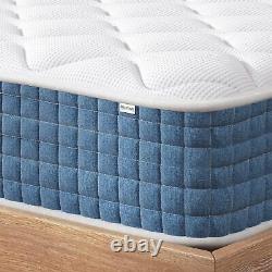 Matelas hybride à ressorts en mousse à mémoire de forme 3ft Simple 4ft 4ft6 Double 5ft King 6FT UK