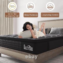 Matelas hybride double de 34 cm confortable en mousse à mémoire et ressorts ensachés