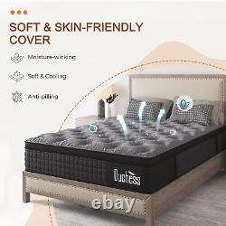 Matelas hybride double de 34 cm confortable en mousse à mémoire et ressorts ensachés