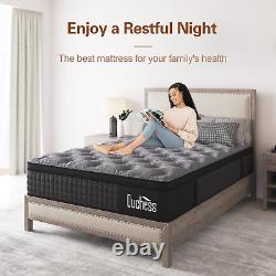 Matelas hybride double de 34 cm confortable en mousse à mémoire et ressorts ensachés