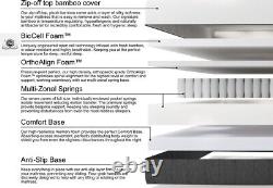 Matelas hybride en bambou à mémoire de forme à ressorts ensachés Kingsize Med/Firm Panda London