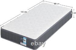 Matelas simple Yaheetech 3ft à ressorts ensachés et mousse à mémoire, de fermeté moyenne