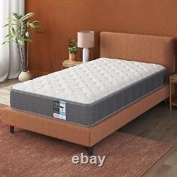 Matelas simple Yaheetech 3ft à ressorts ensachés et mousse à mémoire, de fermeté moyenne