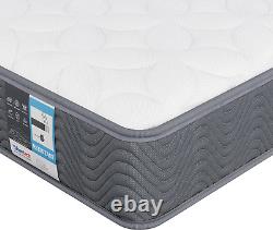 Matelas simple Yaheetech 3ft à ressorts ensachés et mousse à mémoire de forme, de densité moyenne