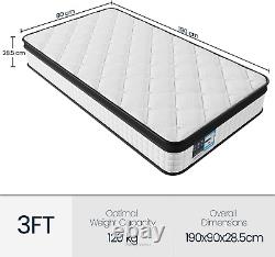 Matelas simple Yaheetech en mousse à mémoire de forme 11 pouces matelas à ressorts ensachés 3D