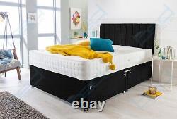 Mémoire De Velvet Foam Divan Bed Set Avec Mattress Headboard 3ft 4ft6 Double 5ftking