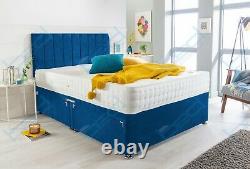 Mémoire De Velvet Foam Divan Bed Set Avec Mattress Headboard 3ft 4ft6 Double Roi