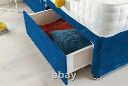 Mémoire De Velvet Foam Divan Bed Set Avec Mattress Headboard 3ft 4ft6 Double Roi