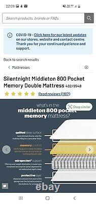 Silentnight 800 Pocket Memory Mousse Medium Feel Double Matelas